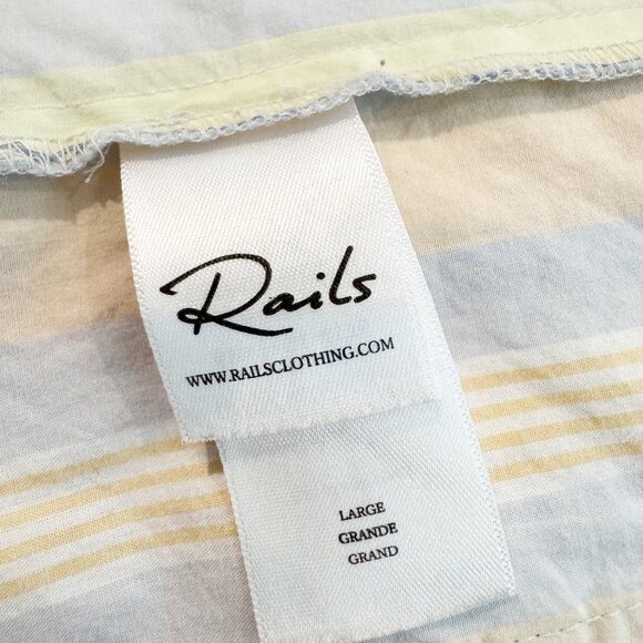 Rails Striped Poplin Multicolor Elastic Waist Boxer Shorts Pastel Size Large - Picture 7 of 10